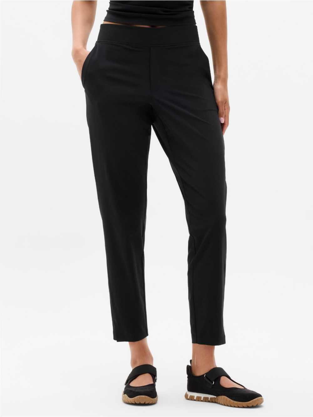 Athleta Brooklyn Midrise Black Cropped Ankle Pants